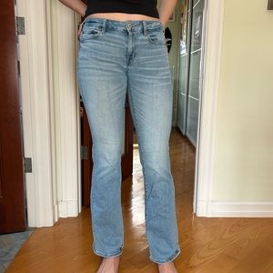 X-Long American Eagle Flare Jeans in Light Wash